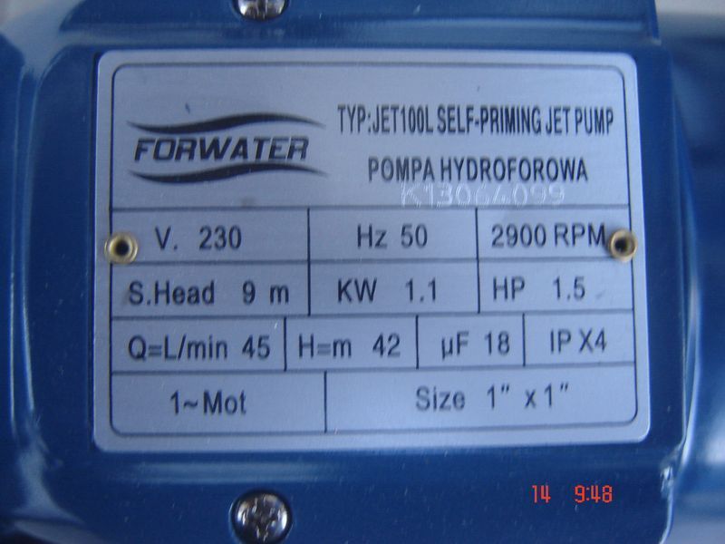 Насос Forwater (Grand Water) JET100L 1.1 кВт поверхностный центробежный гарантия 3 года 1 фото